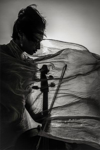 Noted Boston fine art photographer David lee Black photographs  musicians in natural environments. 