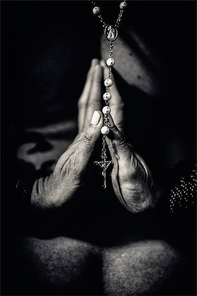 Black and white photograph, Prayer by fine art photographer, David Lee Black. 